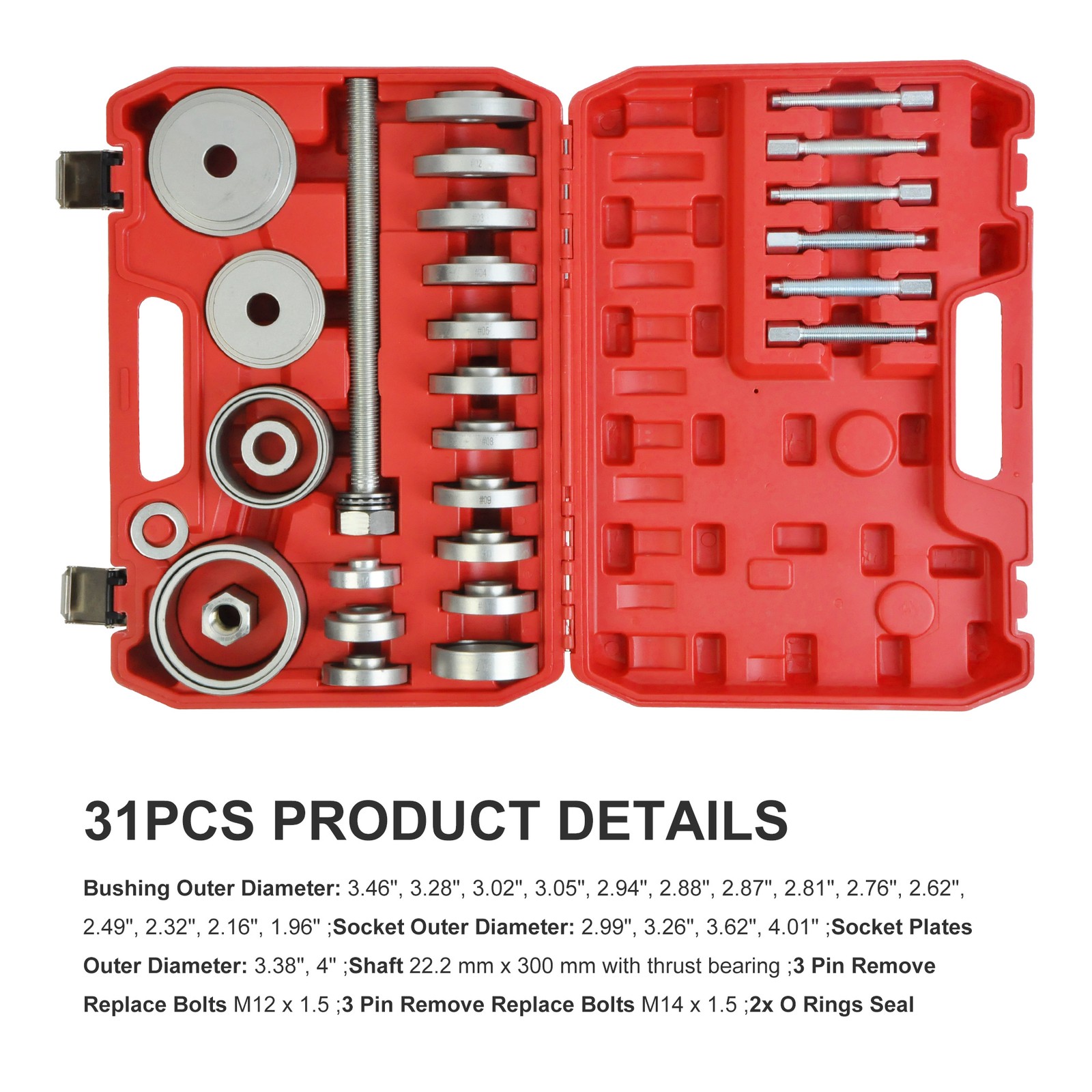 FWD Wheel Bearing Press Set Wheel Hub Removal & Installation Tool 31PCS