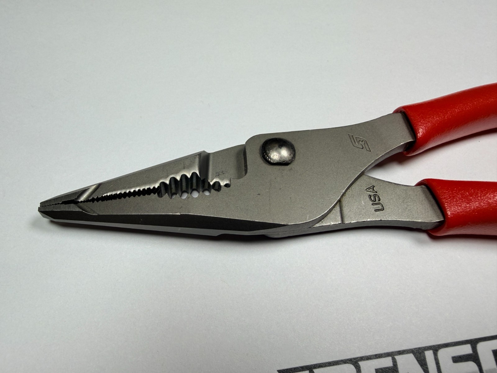 Snap-On Tools USA NEW RED 7″ Soft Grip Long Nose Slip Joint Pliers LN46ACF
