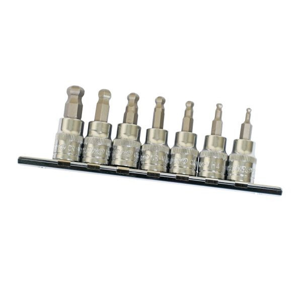 US PRO 3/8″ Hex Allen Bit Key Sockets Ball End Socket Set Ratchet Tool Bergen