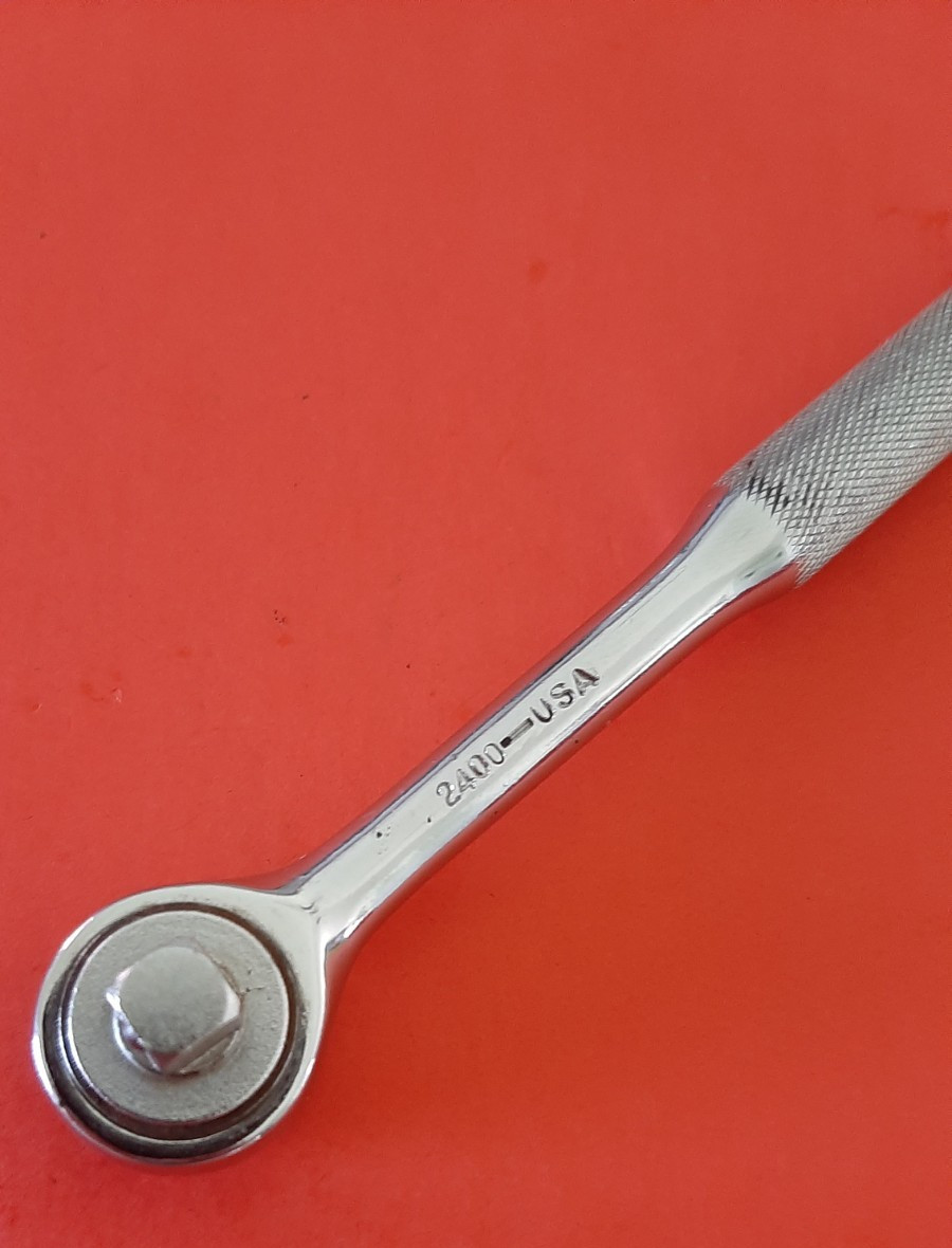 Nice Vintage Wright Tools No. 2400 Chrome Reversible Ratchet 1/4″ Drive USA Tool