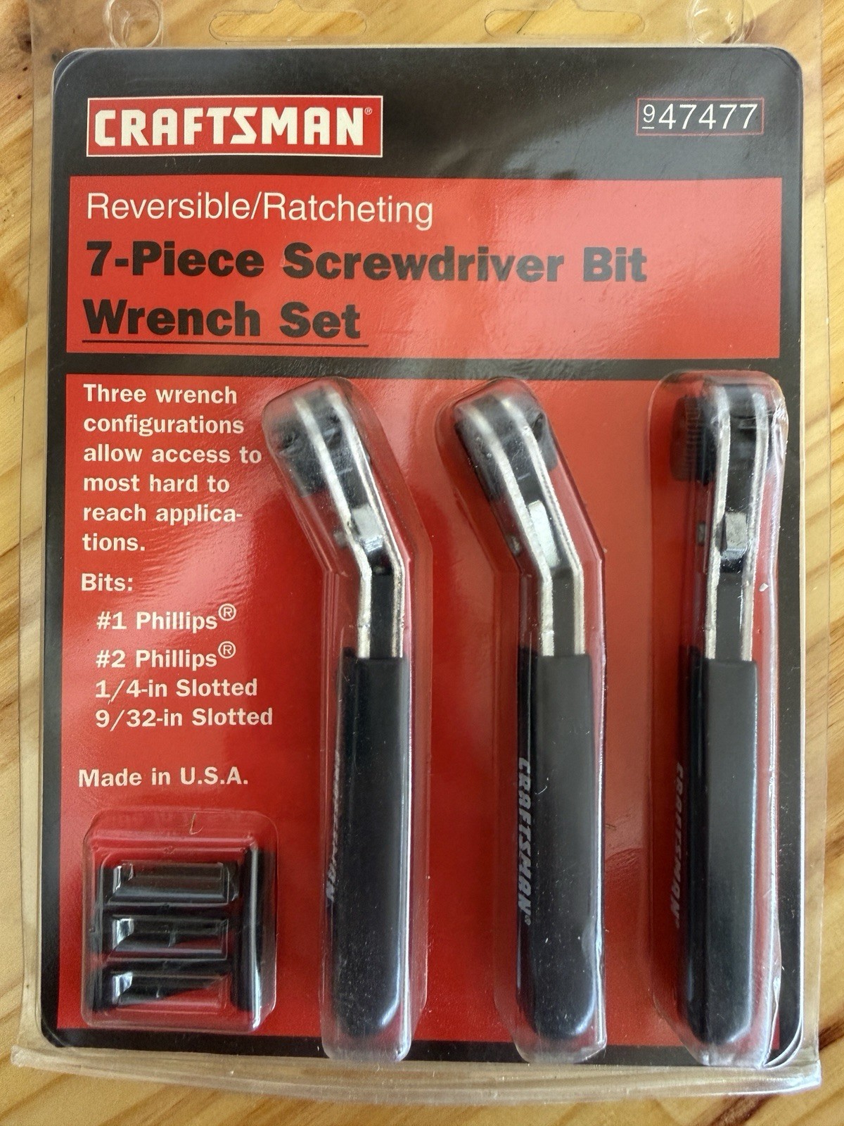 Craftsman 7pc Offset Screwdriver Bit Ratchet Wrench Set, made USA – Part # 47477