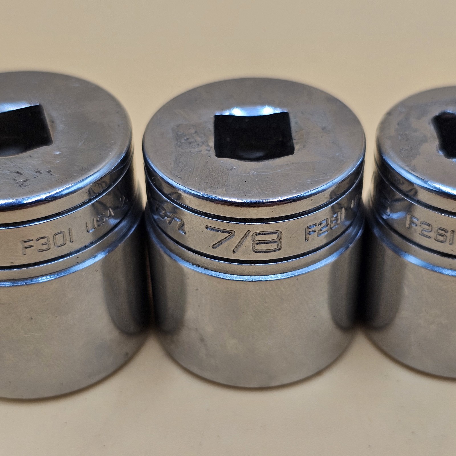 Snap On Socket Set Of Five F201, F241, F261, F281, F301