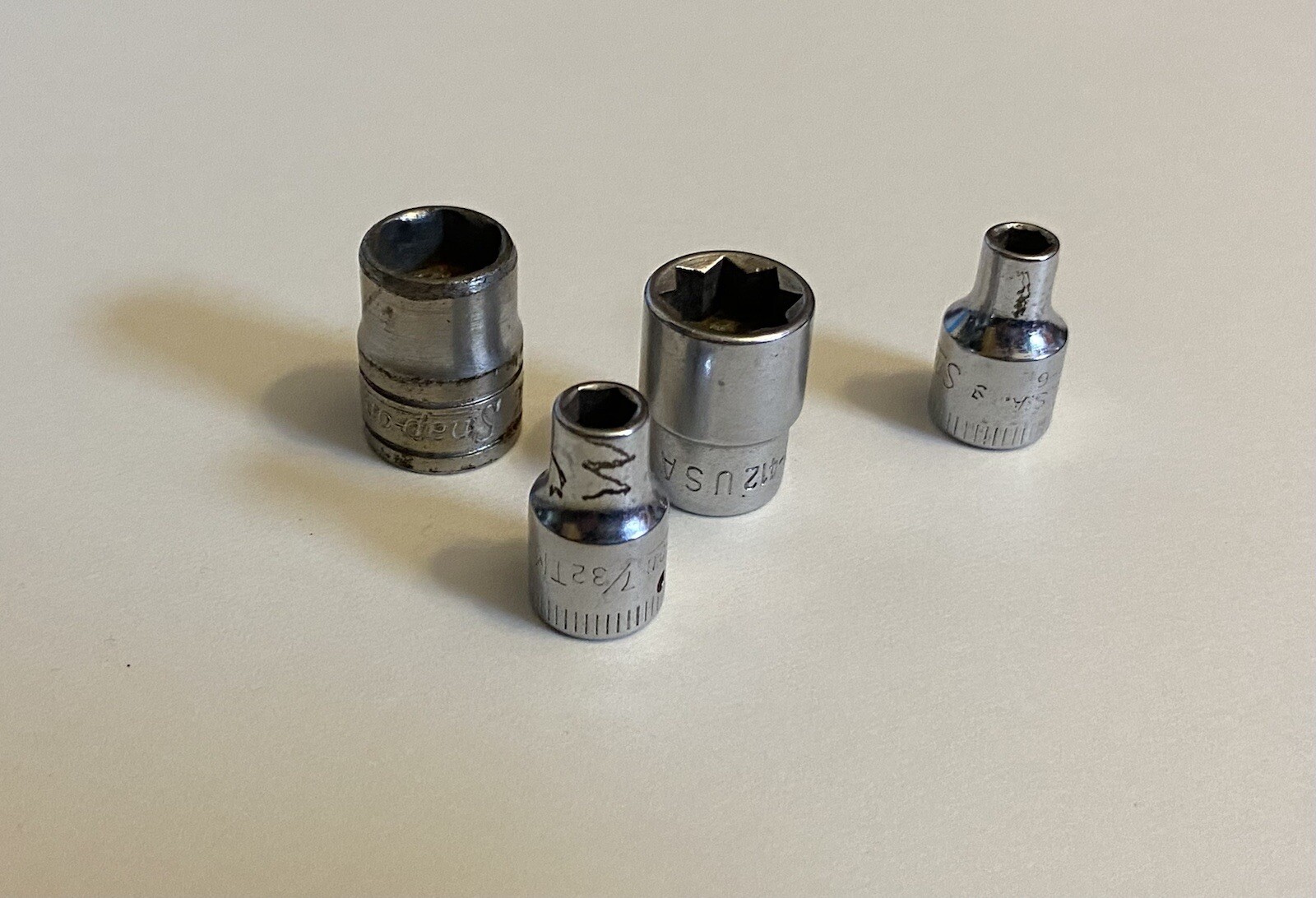 Snap On Socket 1/4″ 1/2” Drive 7/16” 3/8” 3/16” 7/32” Lot Of 4
