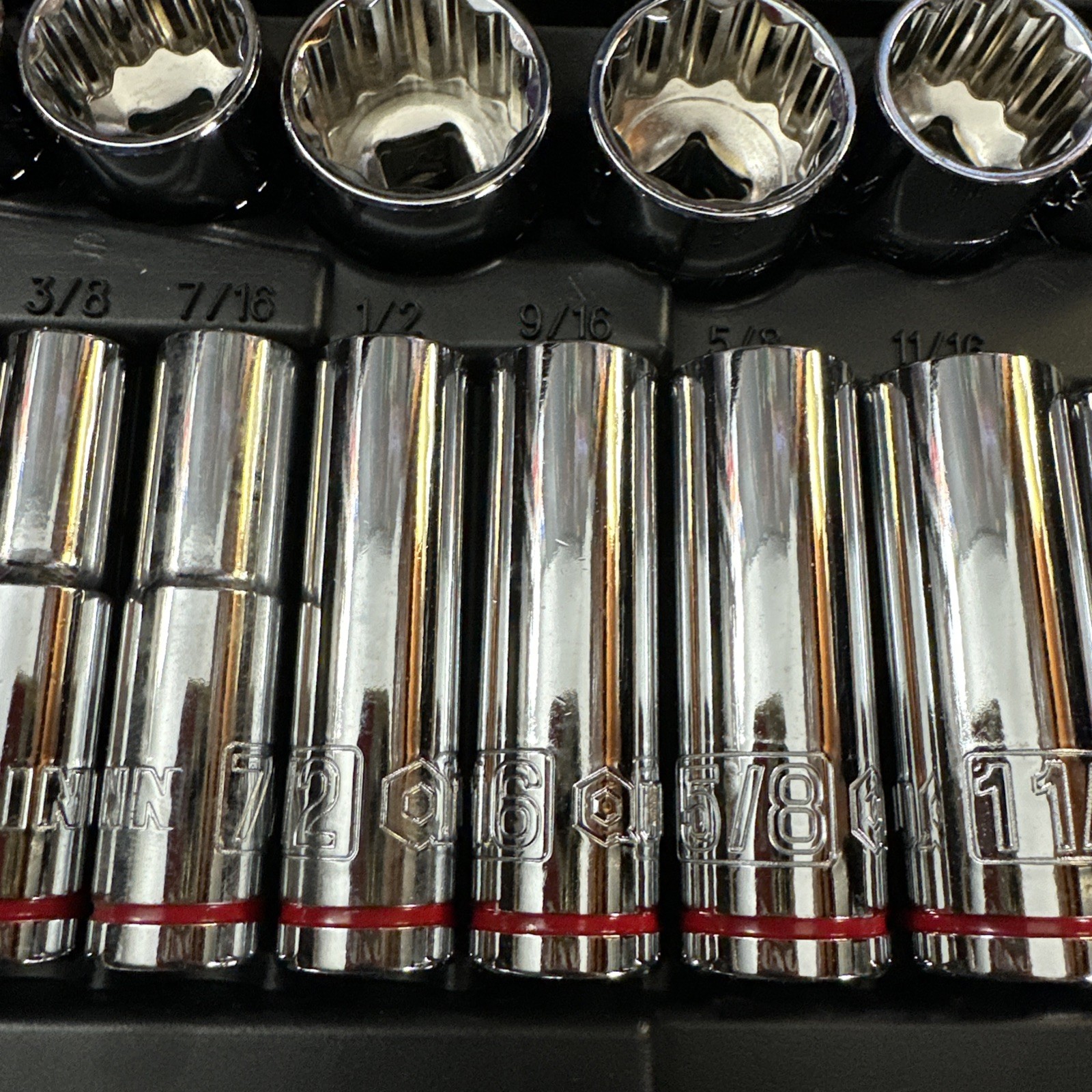 Quinn 3/8 in. Drive SAE and Metric High-Visibility Socket Set