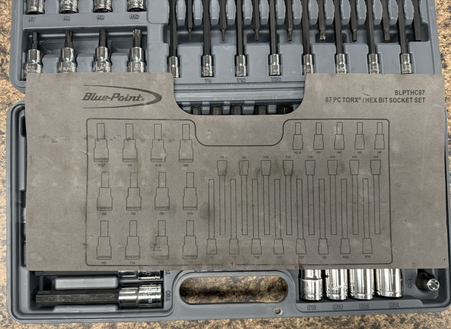 Blue-Point BLPTHC87 Combination Drive 87 Piece Torx Set, W/ Case-Missing 1 Piece
