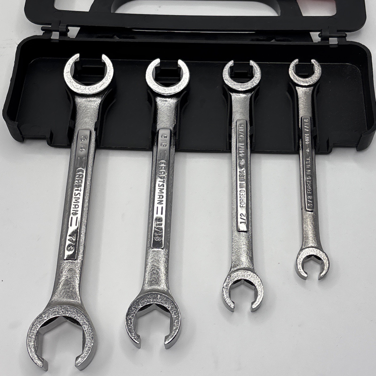 Sears Craftsman SAE 4 Pc Flare Nut Wrench Set 44195-3/8 to 7/8” ^V New