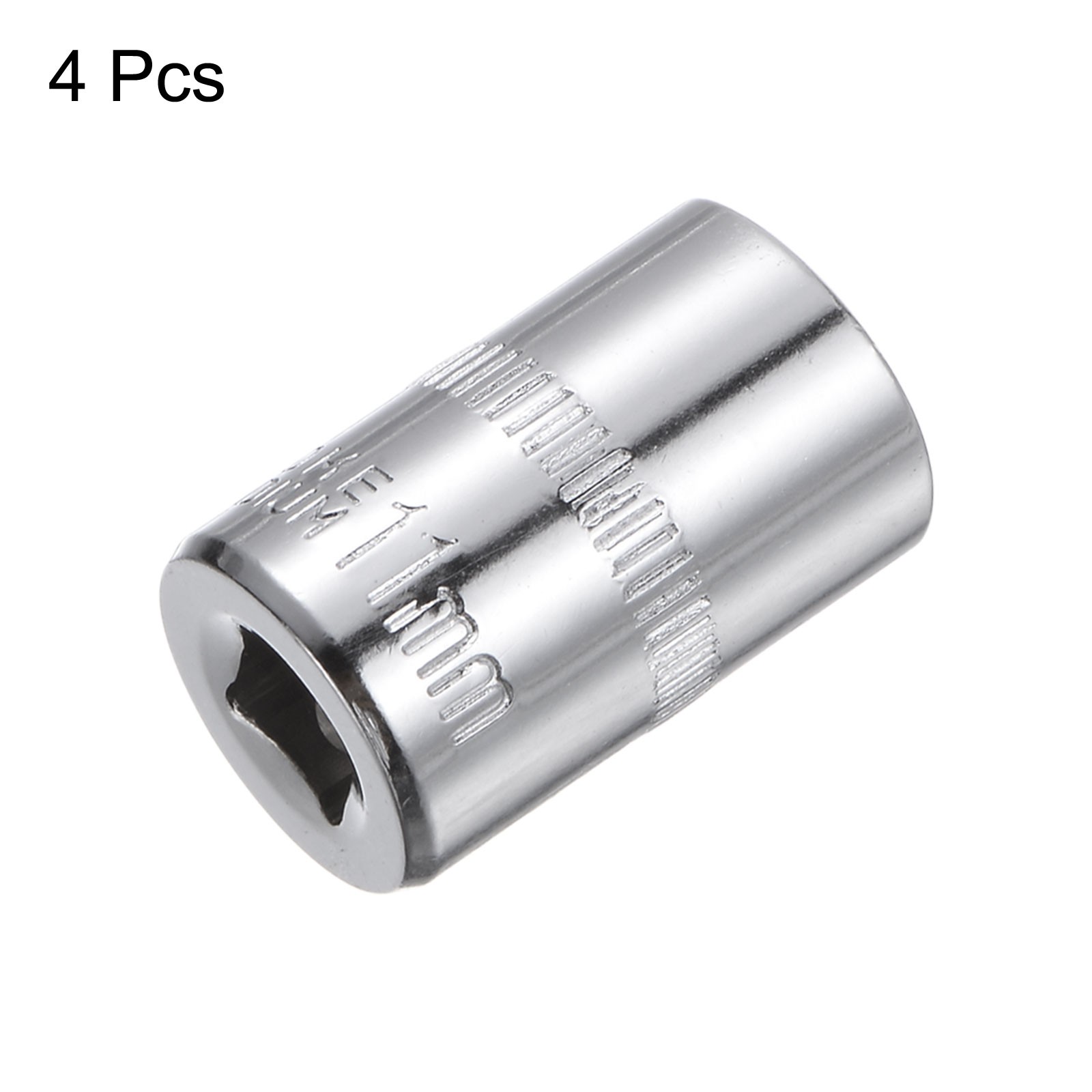 4Pcs 1/4-inch Drive 11mm Steel Chrome Plated 6-Point Shallow Socket