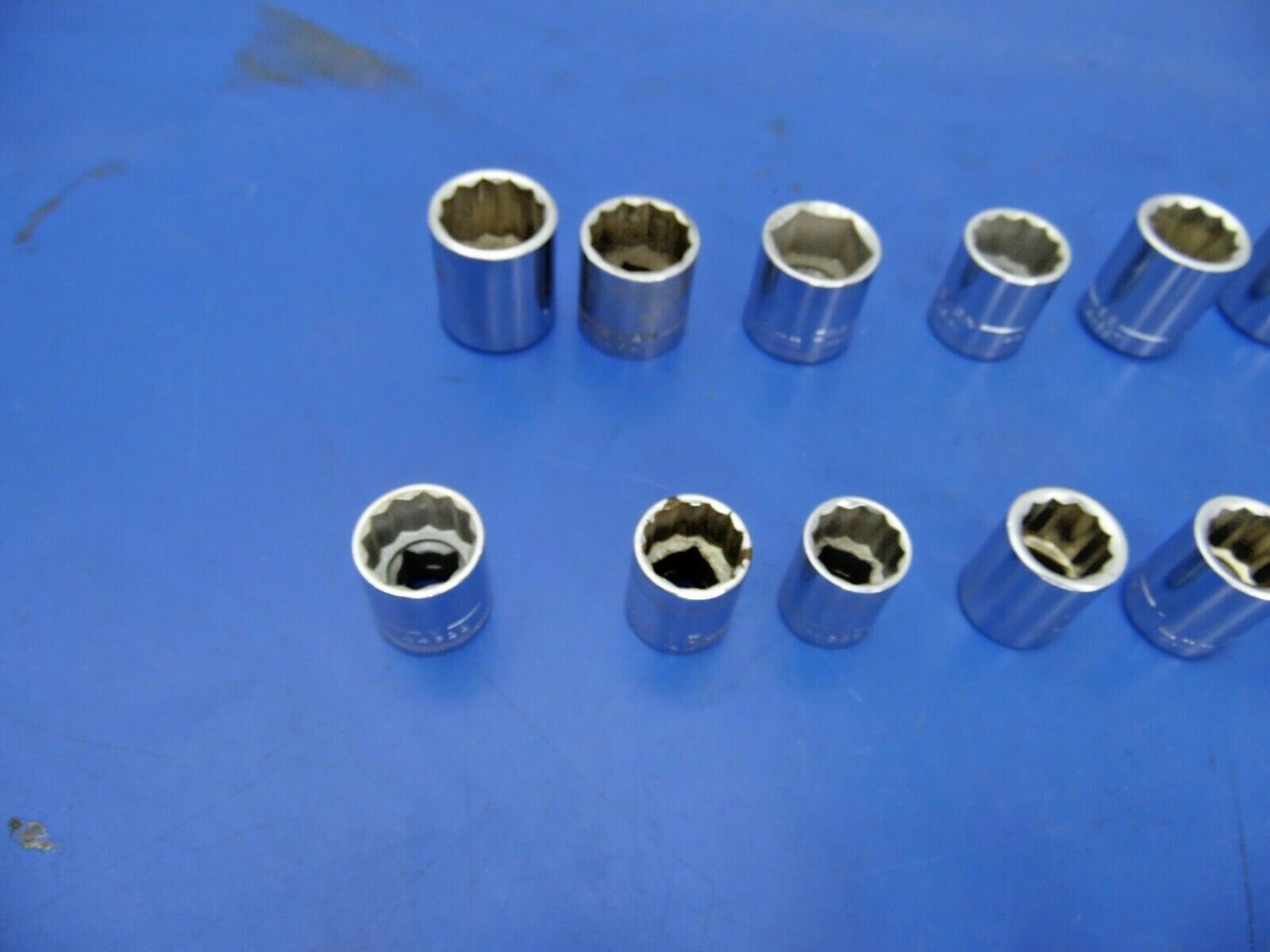 Craftsman 3/8″ Drive Metric Shallow Sockets,Lot of 21,USED,See Below for Sizes