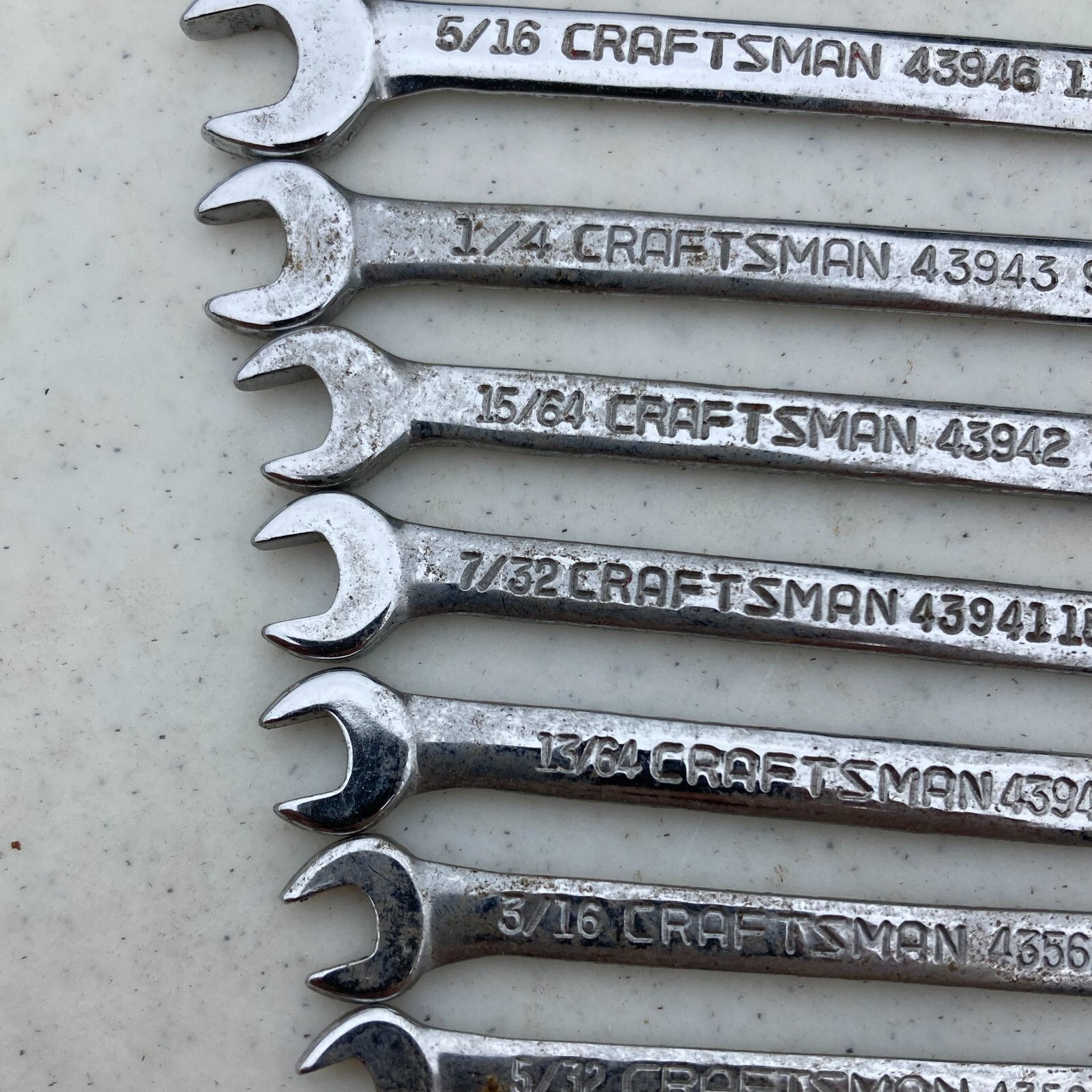 Craftsman SAE 8pc Ignition Wrench Set 13/64″ – 7/16″ 43941-43948 Vintage USA
