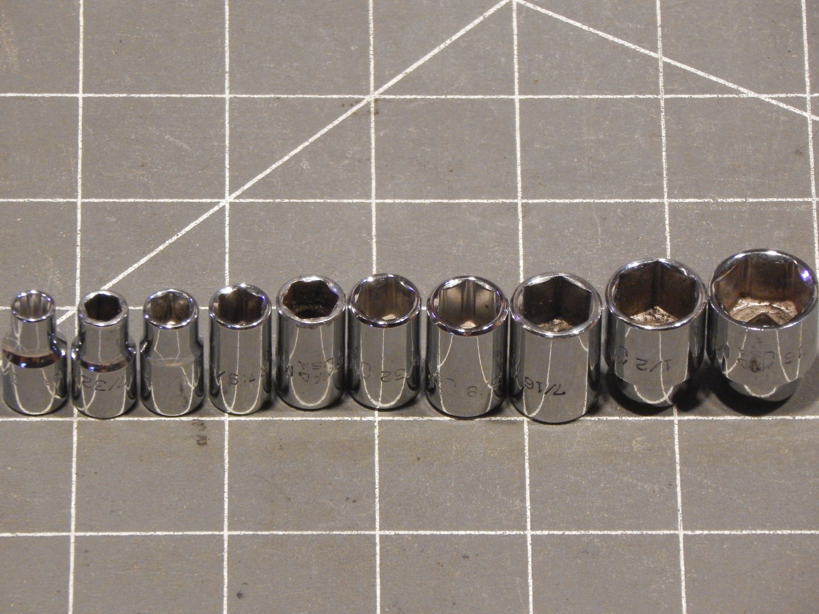 Mac Tool 10Pc 1/4″ Drive SAE Shallow Socket Set 3/16″ 9/16″ 6Pt Dr M M66