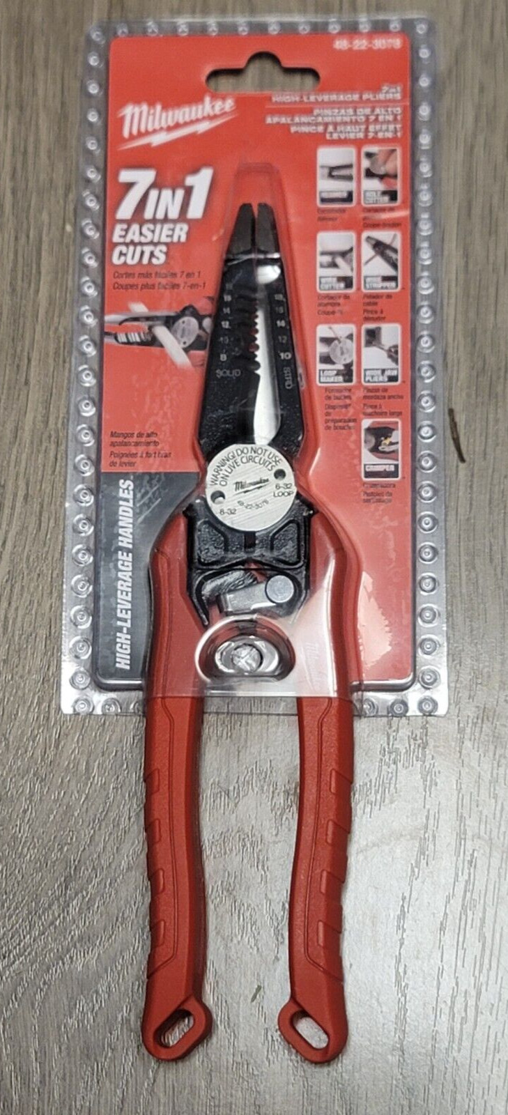 Milwaukee 7-in-1 High Leverage Wire Stripper, Crimp & Cutting Pliers #48-22-3078