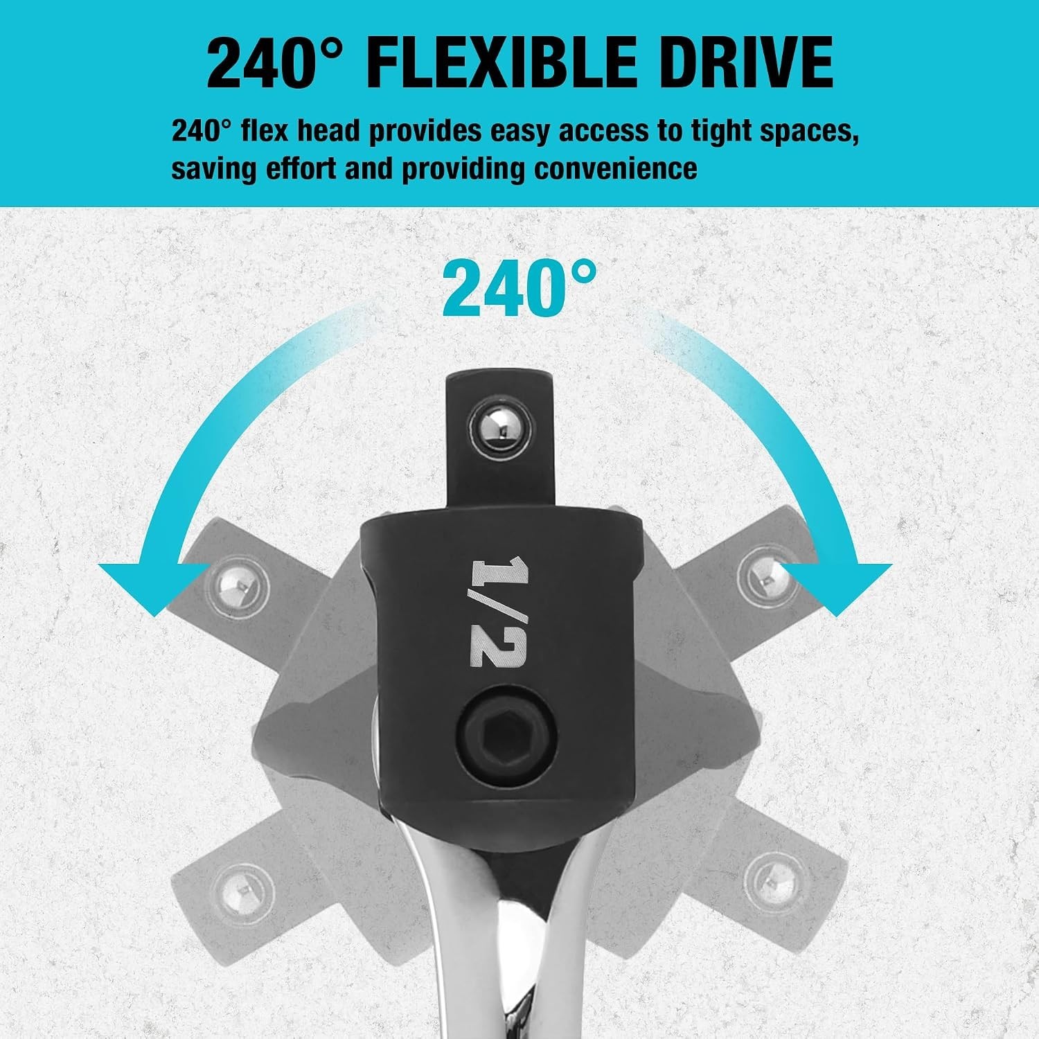 17.5-Inch Heavy Duty Breaker Bar with 240° Flex Head – 1/2» Drive