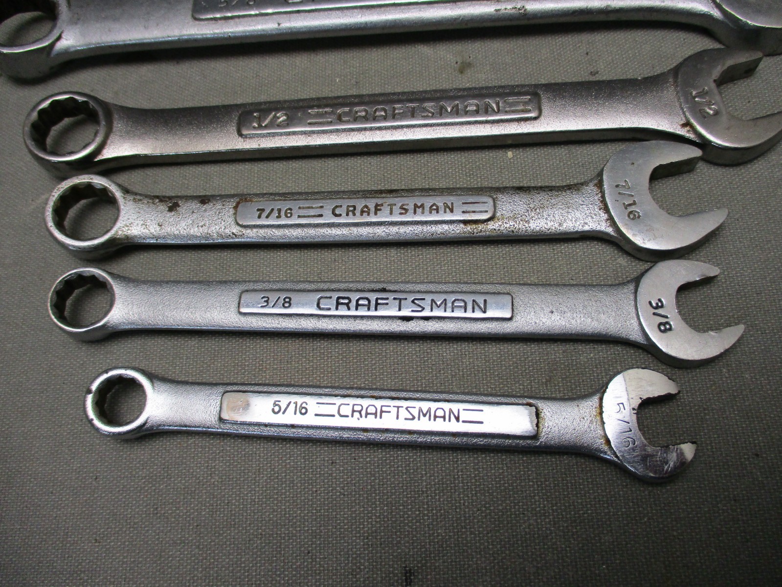 Lot of 9 Craftsman & SK Combination Wrenches SAE 5/16″ – 7/8″ 12pt.