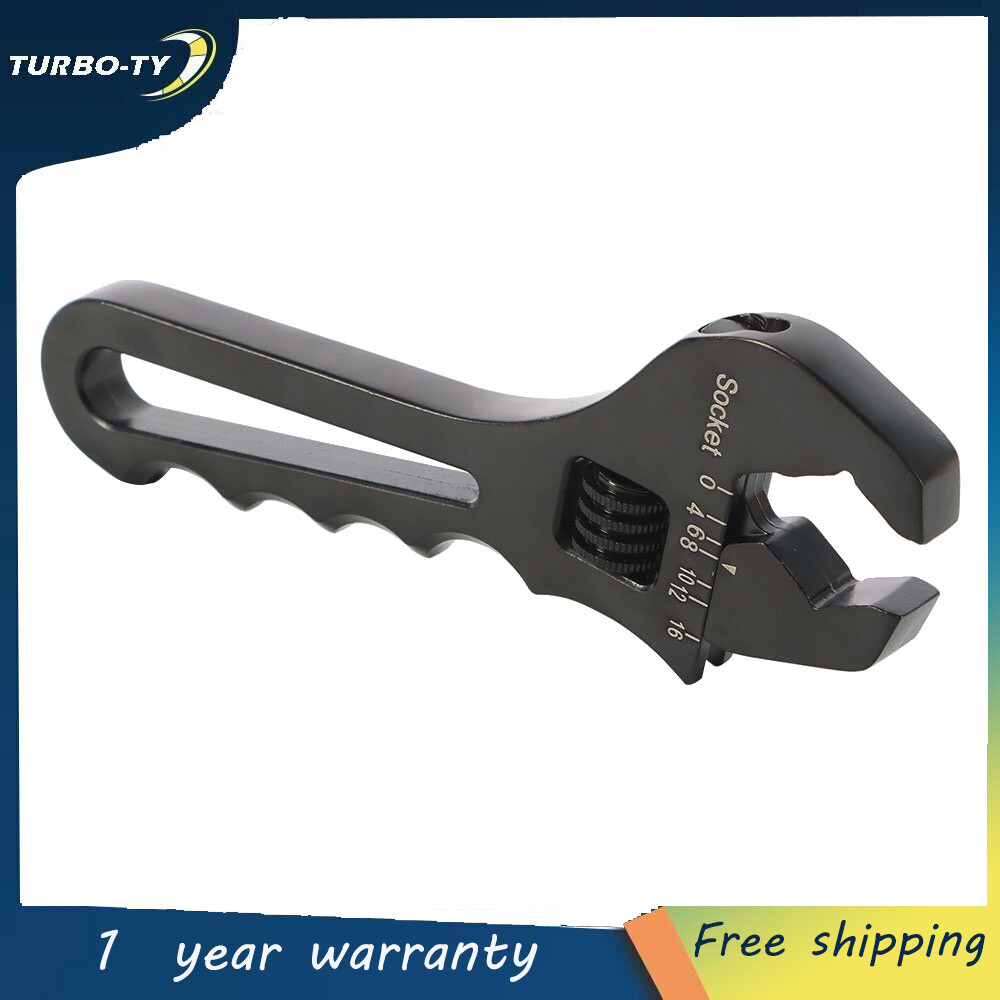 Black Adjustable Wrench Aluminum Tool Spanner for Hose End Fitting 3AN-16AN