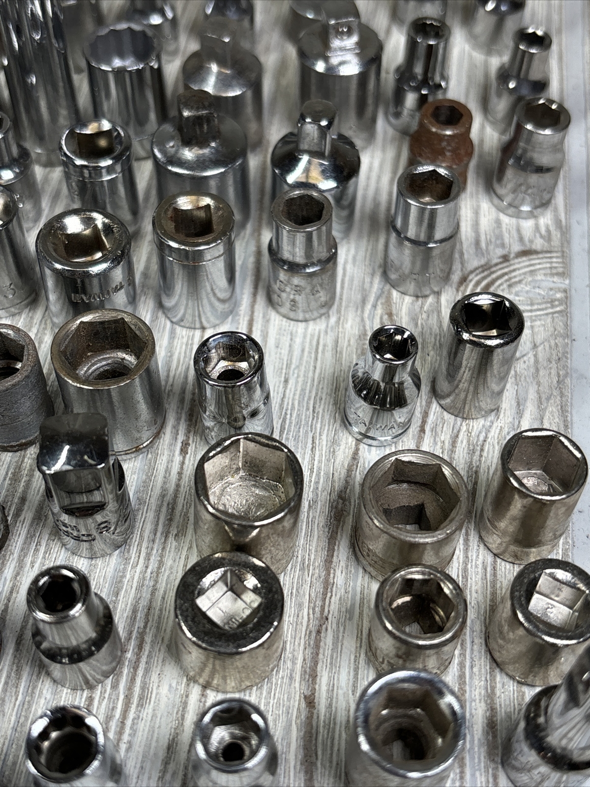 Sockets Lot Of 100 Mixed Assorted Craftsman USA Japan Taiwan VTG Small Sizes