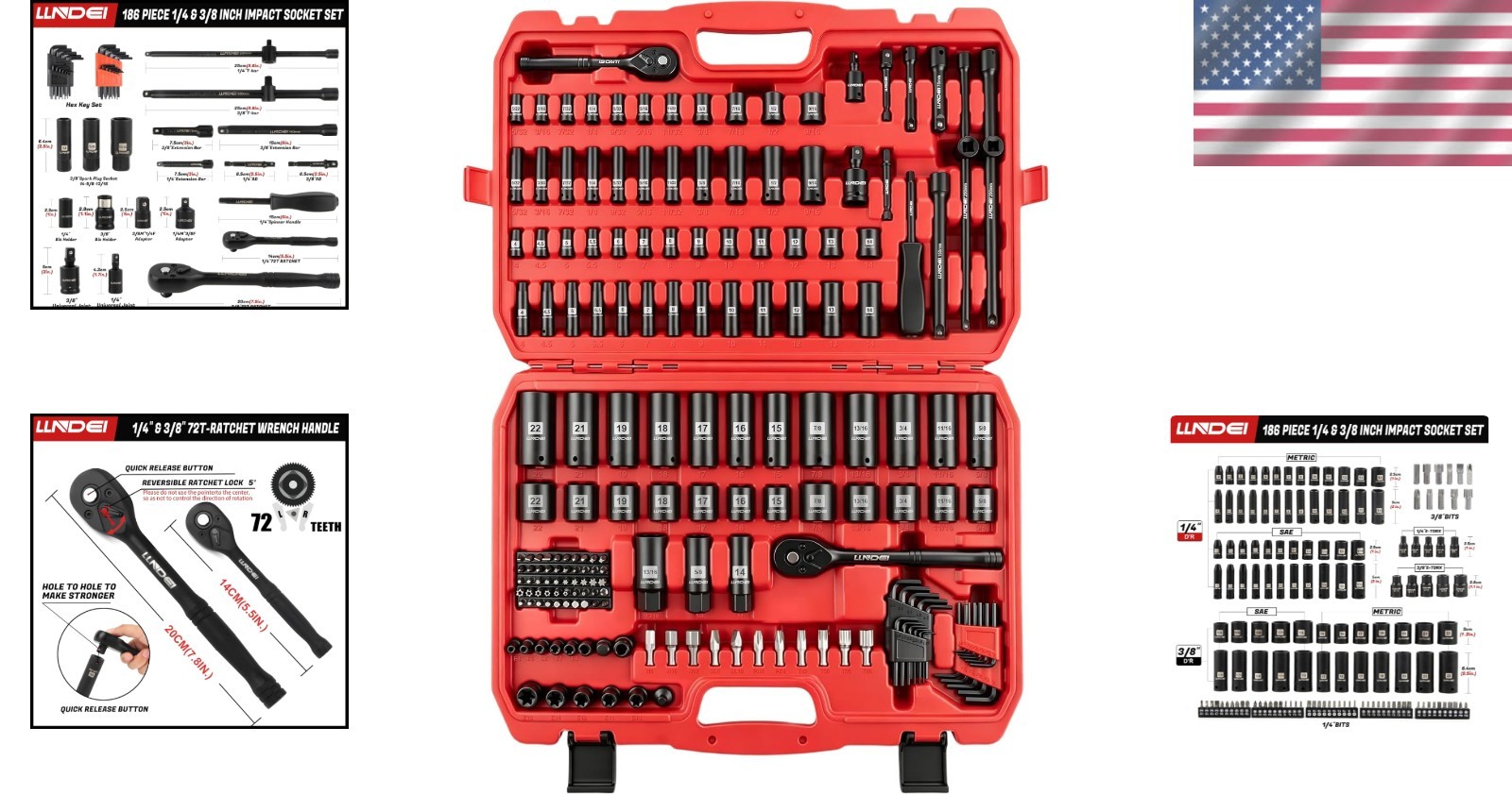 Master Mechanic Tool Set – 186-Piece Impact Socket Set