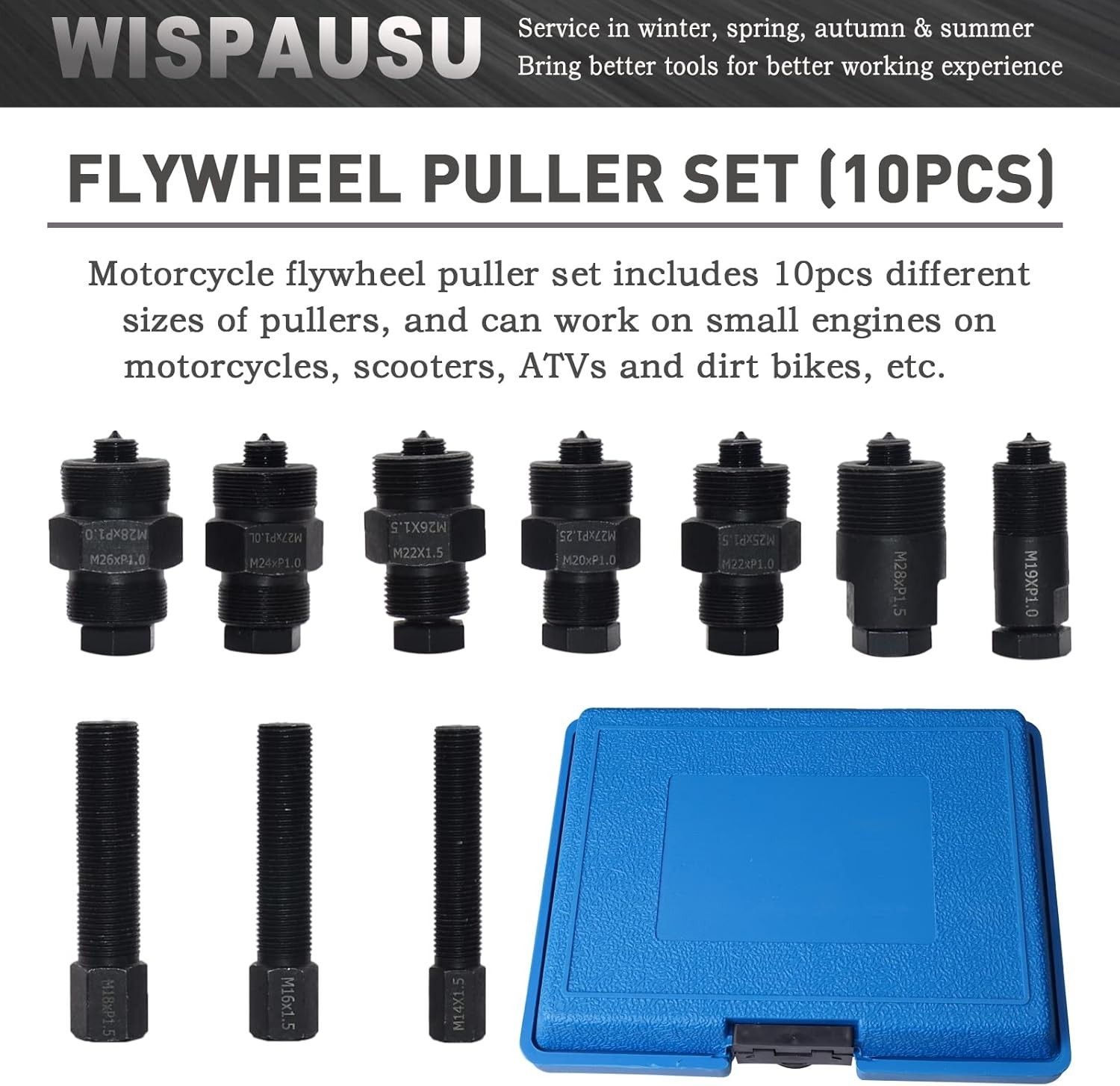 Motorcycle and ATV 10-Piece Tool Kit for Small Engine Repairs – High-Quality Set