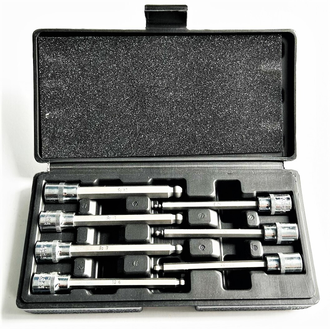 7pc STARK 3/8″ DRIVE S2 ALLOY EXTRA LONG BALL HEX ALLEN SOCKET SET METRIC 33804