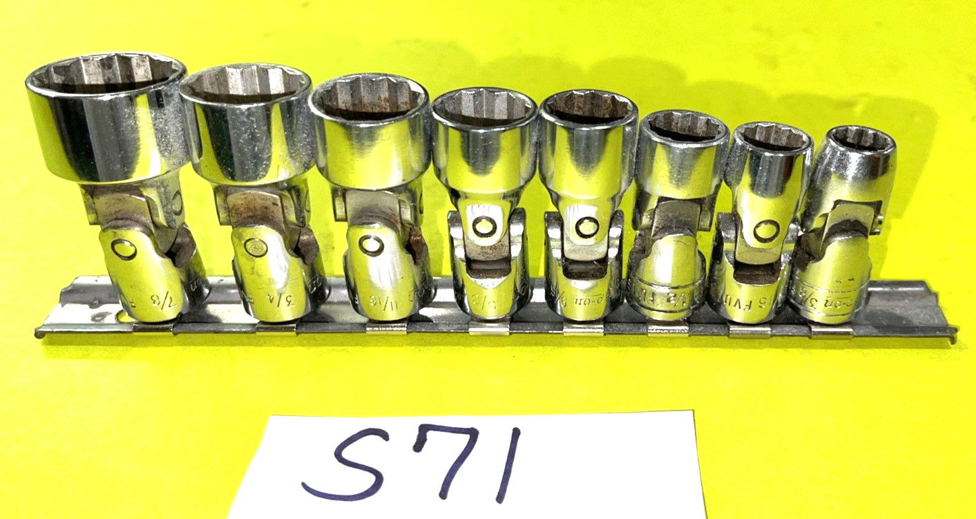 SNAP-ON TOOLS 8 PIECE 3/8 DRIVE SAE. SHALLOW SWIVEL SOCKET SET