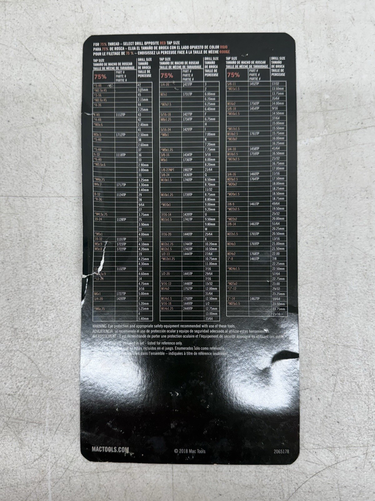 MAC Tools TD76COMBOS-US 76-PC SAE & Metric Tap and Hex Die Set. Retails for $545