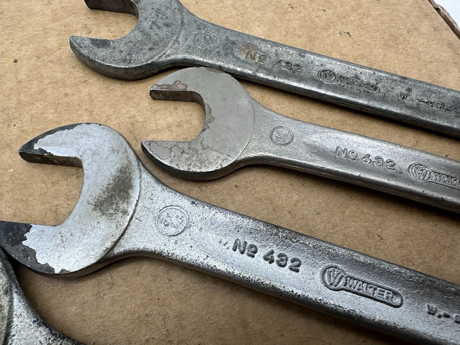 Vintage Walter Germany 432 Toolkit Open End wrench Set Lot 4 SAE 19/32-7/8