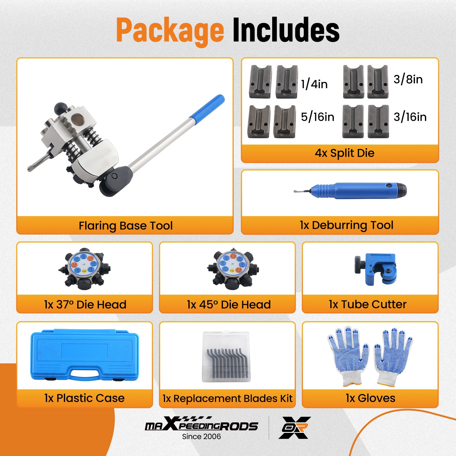 Brake Line Flaring Kit 37° 45° Double Single Bubble Flare Steel 3/16-3/8