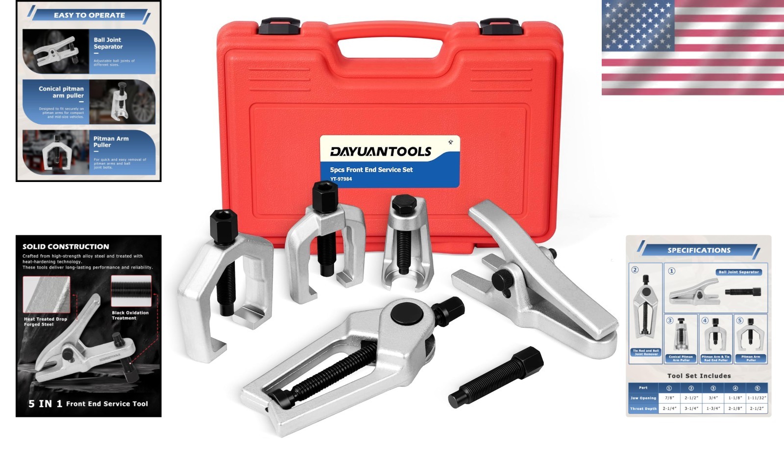 Complete 5-Piece Automotive Tool Set – Efficient Front End Repairs Made Easy