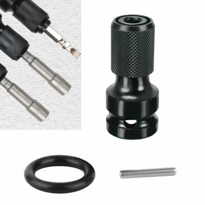 4Pcs 1/2″ Drive To 1/4″ Socket Adapter for IMPACT WRENCH Hex Drill Chuck Convert