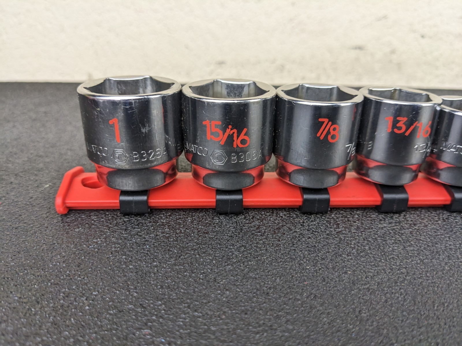 #bp136 Matco Tools NEW SB136TA SAE 1/4-1” Shallow Socket Set 6 Point
