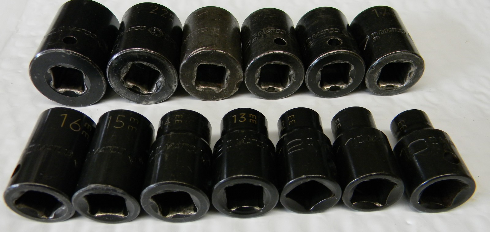 MATCO TOOLS 1/2″ DRIVE 13PC METRIC 6PT IMPACT SOCKET SET 10-24MM #SCPM136TA