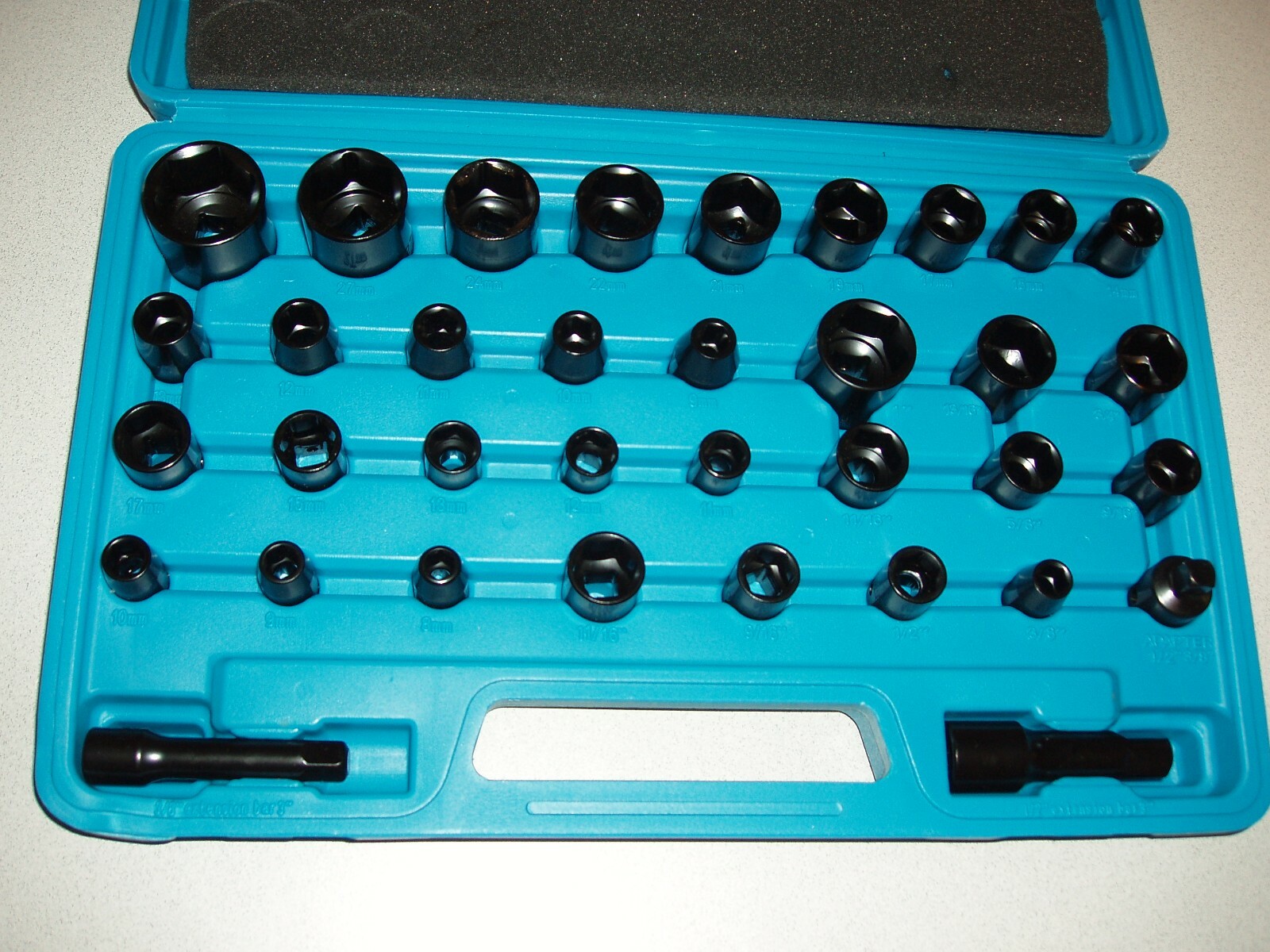 Silverline 35pc Impact Socket Set Metric&SAE 8mm-30mm,3/8″-1″ (22mm, 24mm, 27mm)