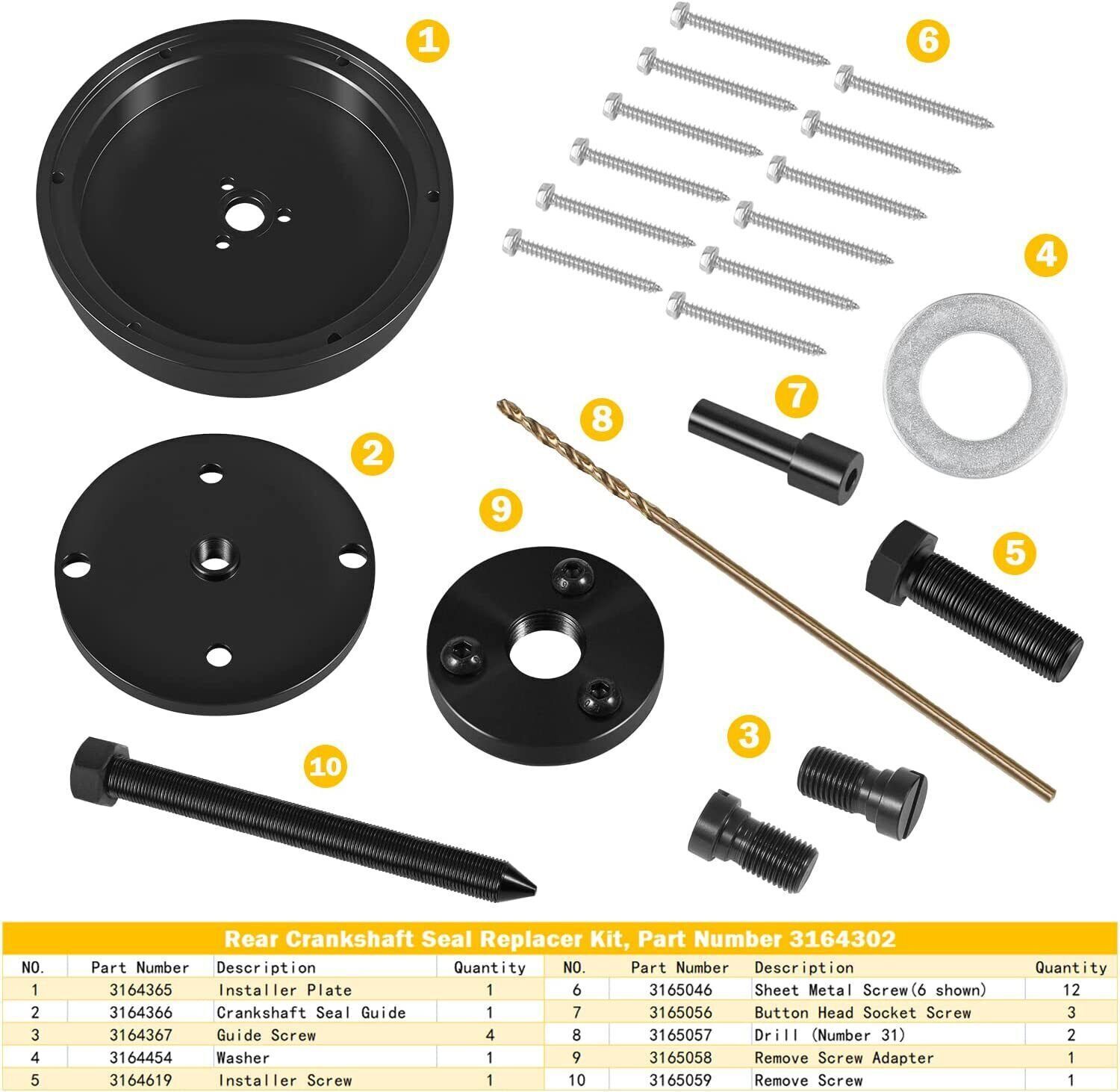 3164302 Crankshaft Rear Oil Seal Remover Installer Tool for Cummins ISM L10 G M1
