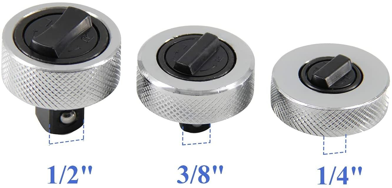 3pc Palm Ratchet Socket Spinner Set 1/2″ 3/8″ 1/4″