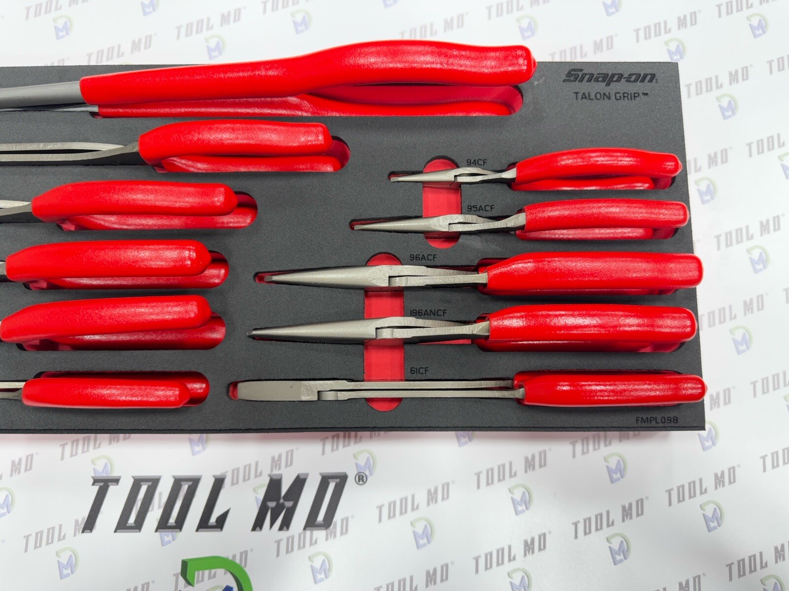 Snap-on Tools USA NEW RED 11-Piece Needle Nose Pliers Foam Set PLNN11000FR