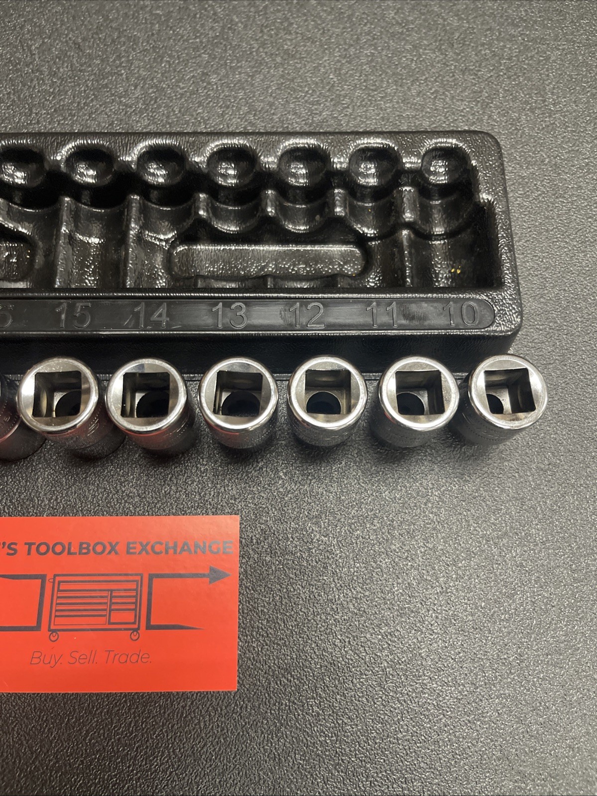 Snap-On NEW 310SWMYA 10-Pc 1/2″ Dr 12-Pt Metric Flank Drive Shallow Socket Set
