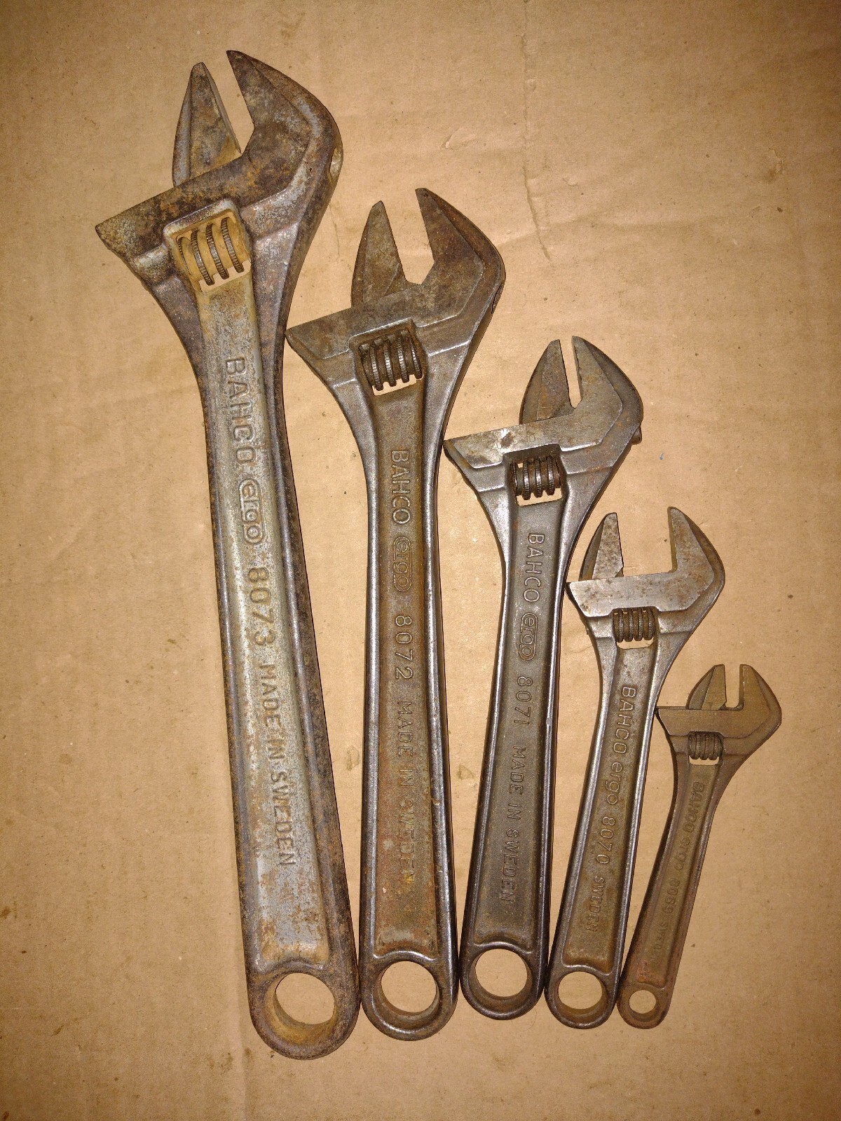 BAHCO ergo ADJUSTABLE WRENCHES-SIZES;12″ &10″ & 8″ & 6″ & 4″ MADE IN SWEDEN