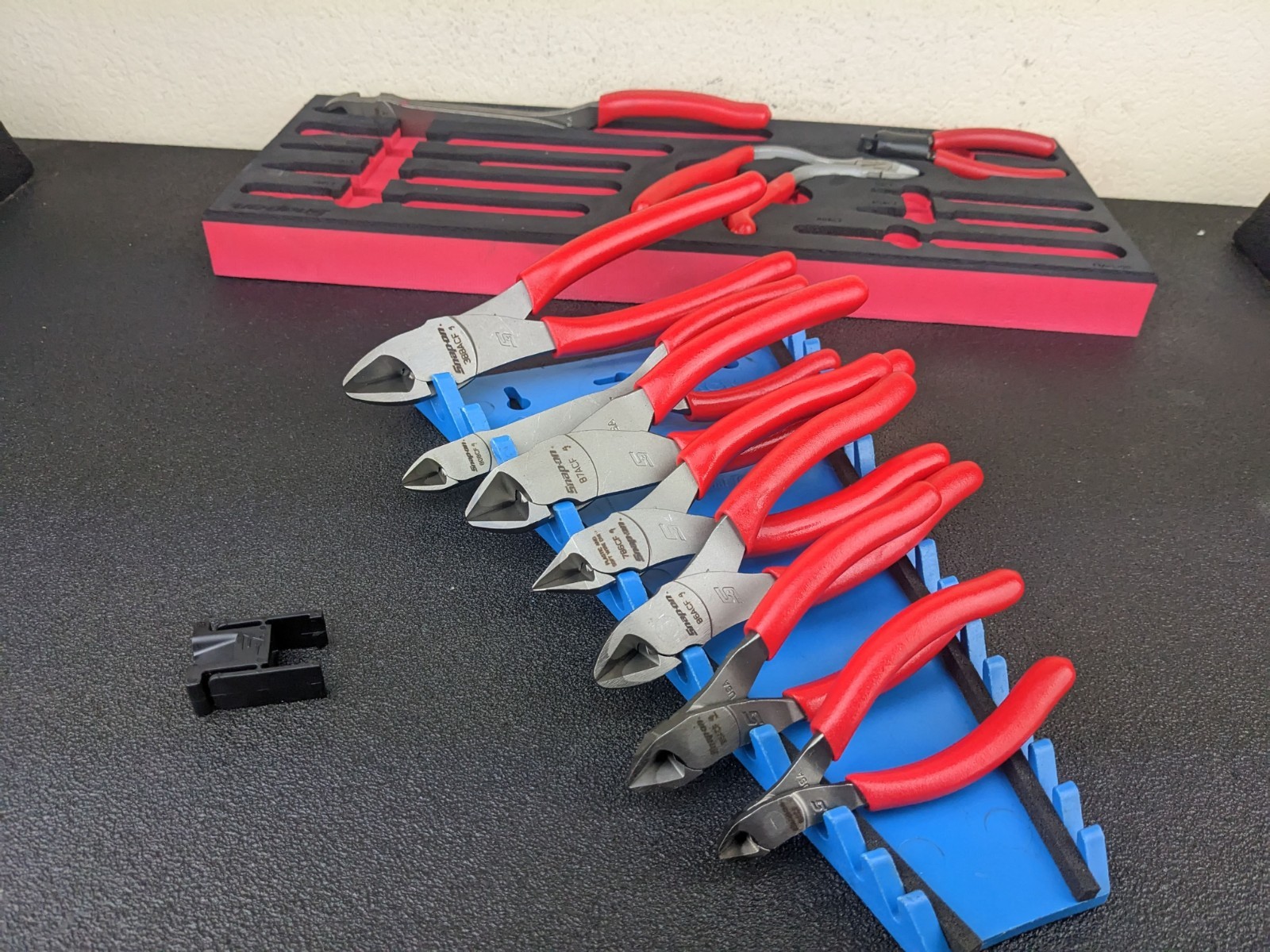 #bp051 Snap-on USA NEW RED 10-Piece Diagonal Cutter Pliers Foam Set PLDC1000FR