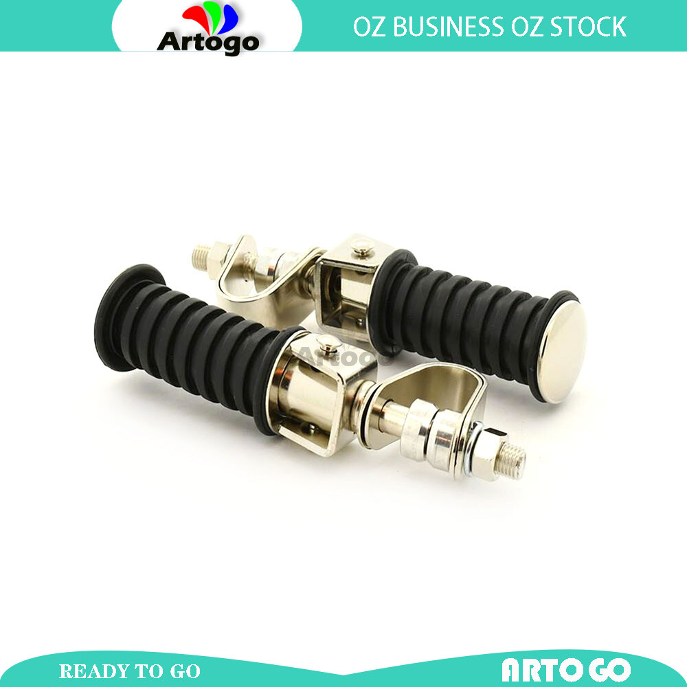 2 Pieces Universal Motorcycle Clamp On Rear Footpegs 10mm Mounting Through Bolt