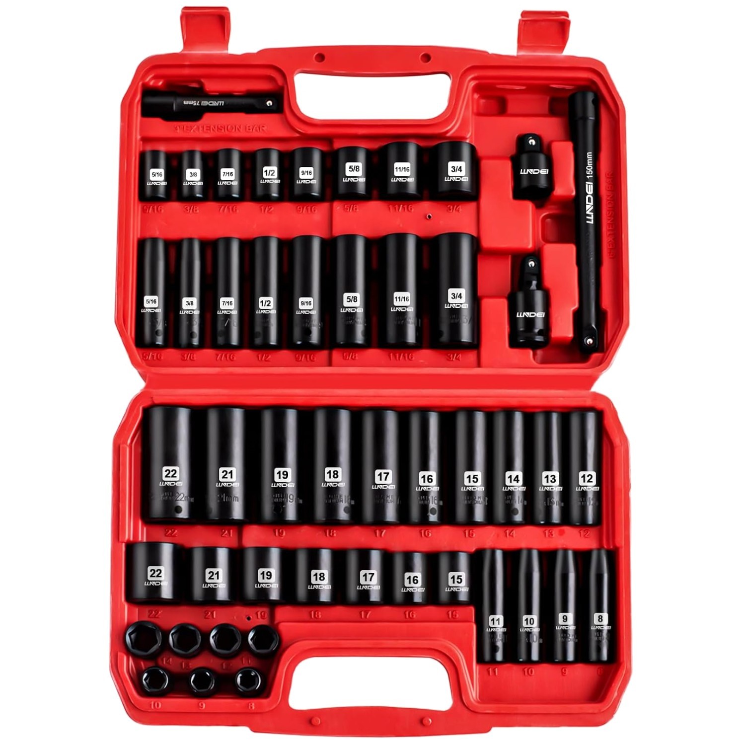Chrome Vanadium Steel 3/8″ Drive Impact Socket Set