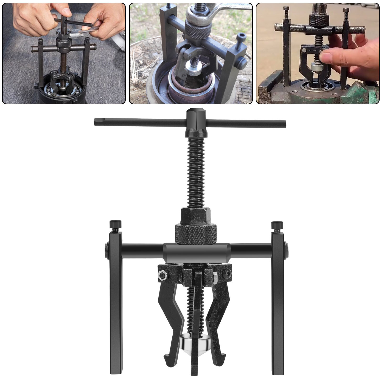 3 Jaw Steel Inner Pilot Bearing Puller Car Wheel Bushing Gear Extractor Tool