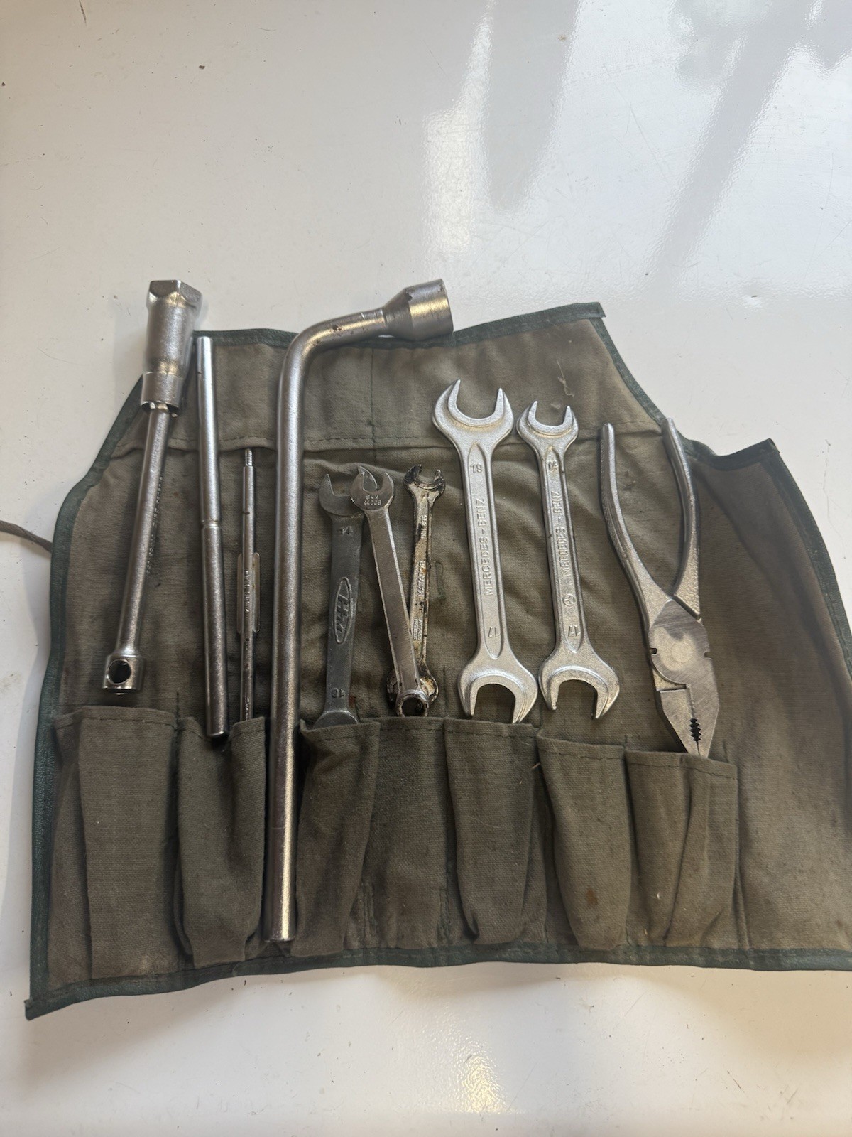 Mercedes Benz Ponton Tool Kit with Canvas Pouch Original Vintage