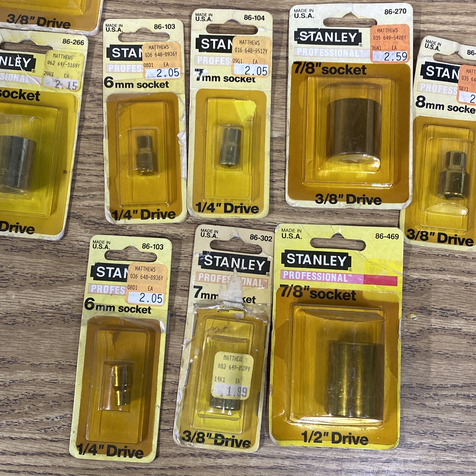 Vintage Stanley Professional Standard Metric Socket Tools Lot Bundle U.S.A.