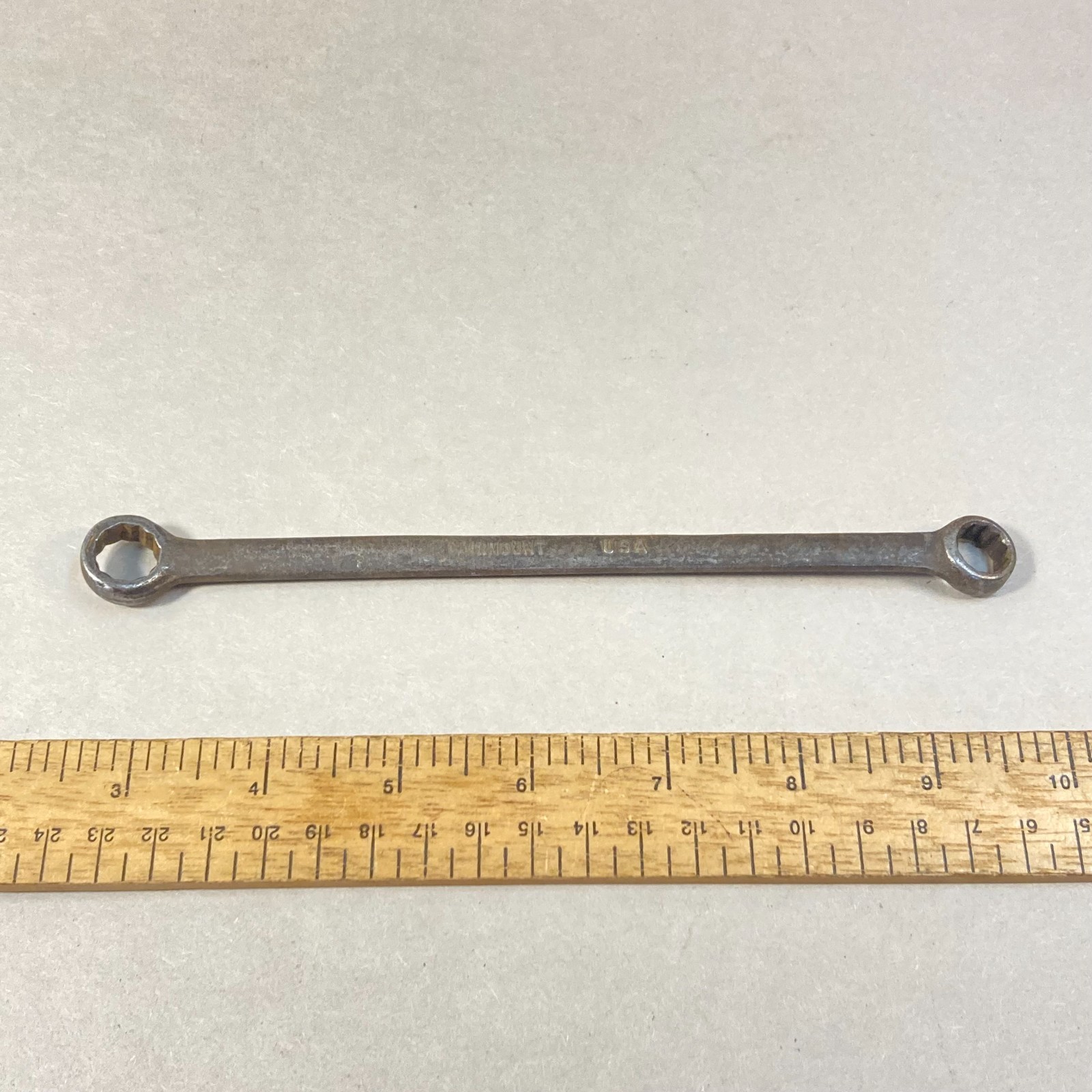 Fairmount 7/16″-3/8″ Wrench Box End Thin Flat Handle 12 Point SAE #7723 USA