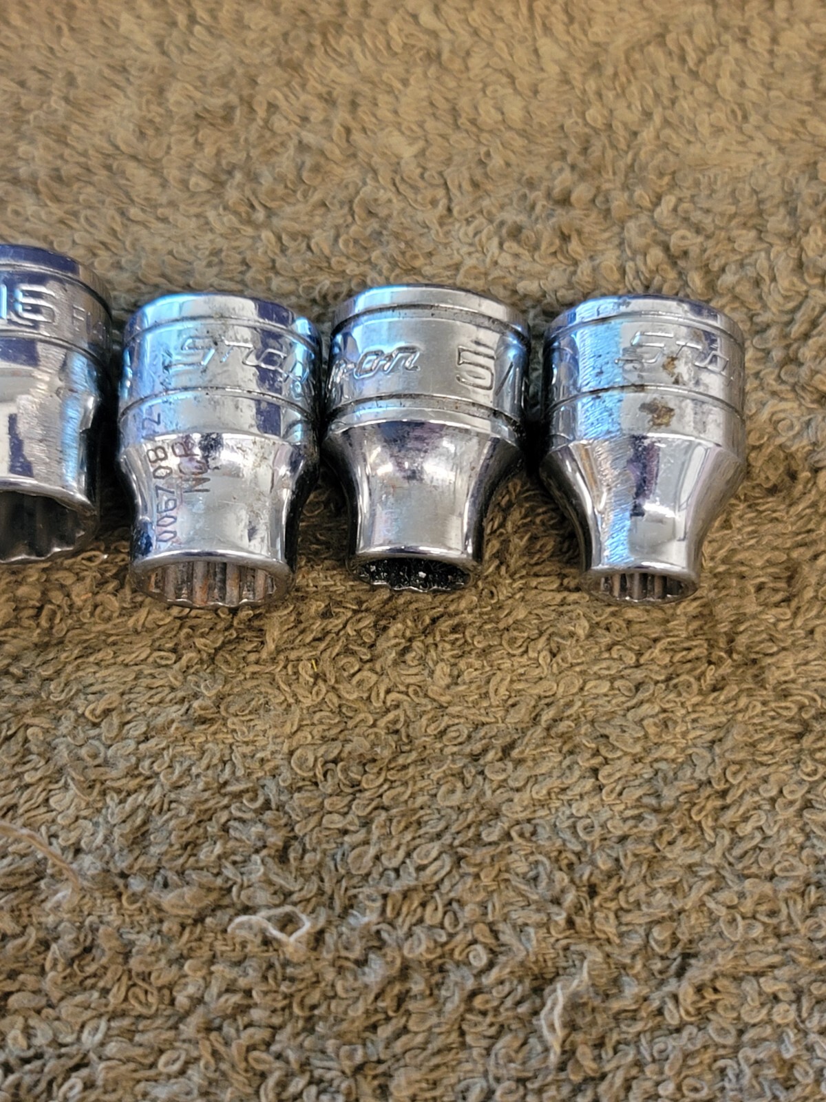 12 Snap-on F301 281 Socket Set 3/8″ Drive Sae 15/16 7/8 13/16 3/4 5/8 1/2 1/4″