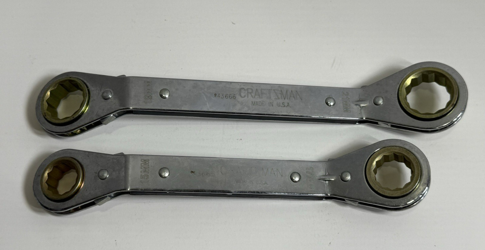 Craftsman Metric 12 Point 21/19mm & 17/15mm & 6 Point 10/9mm & 8/7mm Ratcheting