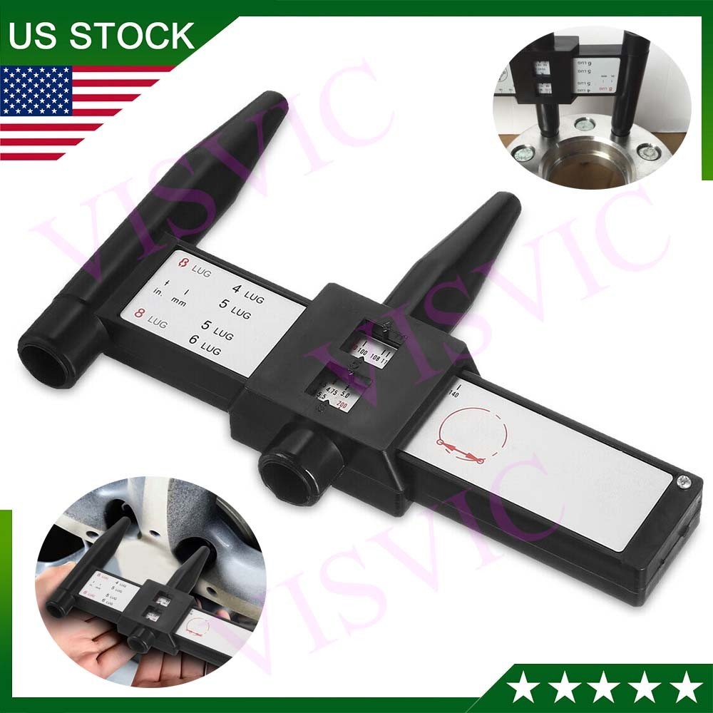 Wheel Bolt Stud Pattern Gauge Measurement 4 5 6 8 Lug Rims Holes Size Hand Tool
