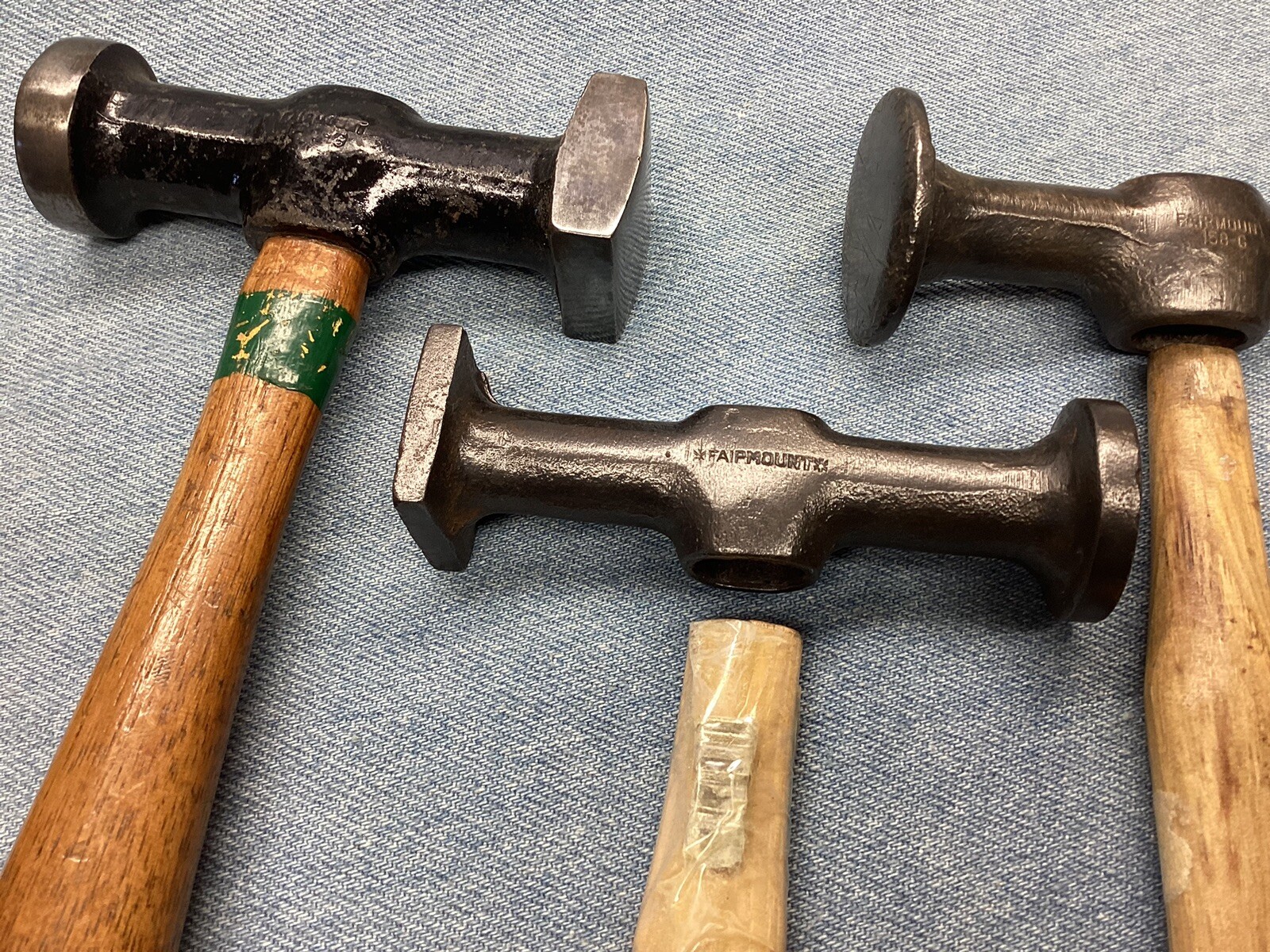 Vintage Fairmount Body Hammers x 3 & 3 Hand Anvils / Dolly’s Good Condition LOOK