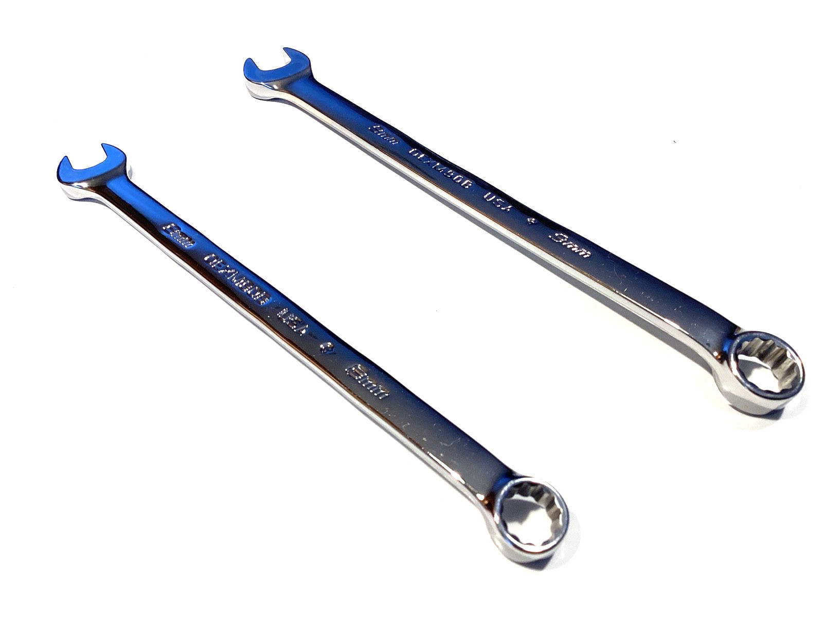 Snap On USA NEW 2 Piece 8MM 9MM Metric Add On Chrome Wrench Set OEXM80B OEXM90B