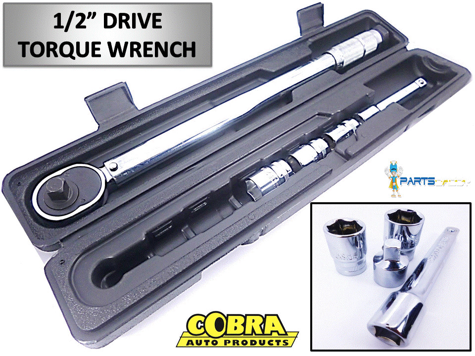 Professional 1/2″ Ratchet Torque Wheel Wrench 28-210Nm sq Drive Socket Case 6-6