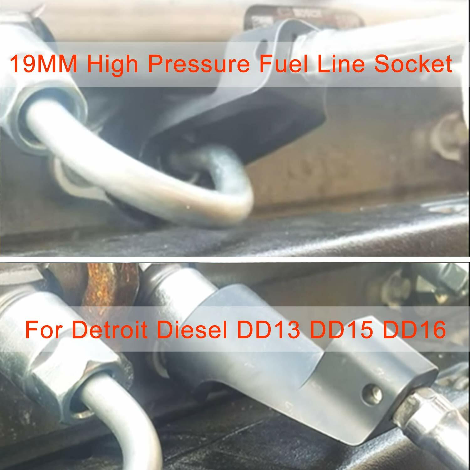 19MM High Pressure Fuel Line Socket Tool for Detroit Diesel DD13 DD15 and DD16